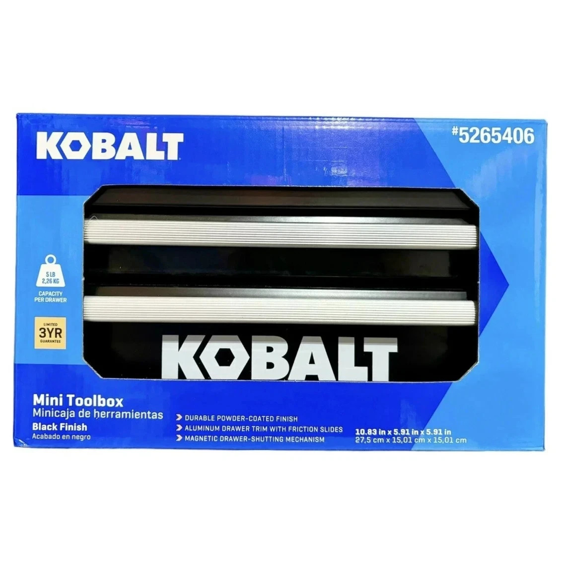 Kobalt Mini 2 Drawer Top or 3 Drawer Steel Bottom Base Tool Box Green Red Blue