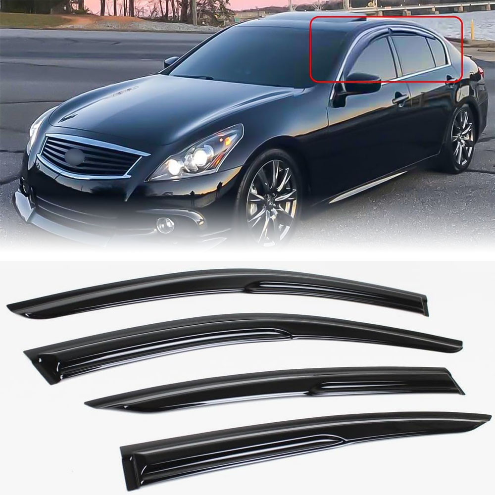 For 2007-2015 Infiniti G35 G37 Mugen Style Window Visors Rain Guards Deflectors