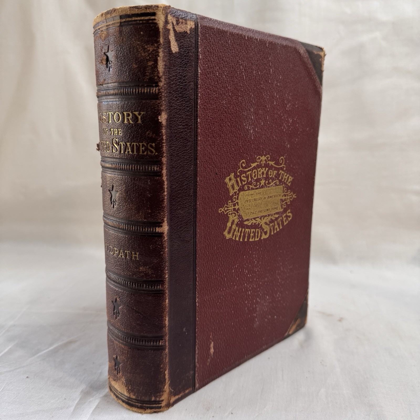 Popular History of the U.S. 1881 Ridpath Illustrated Leather HC Maps Charts Port