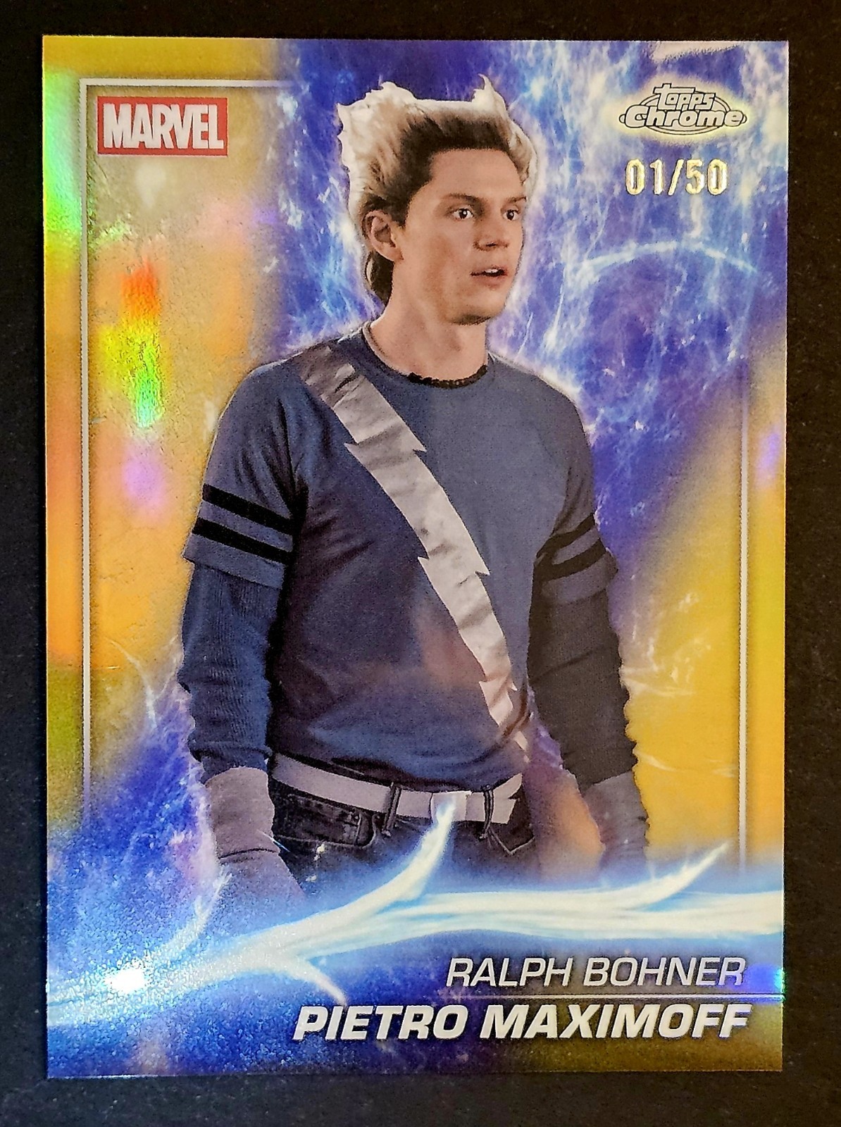 2025 Topps Chrome Marvel Studios ALPHA 01/50 Pietro Maximoff Gold Refractor #101