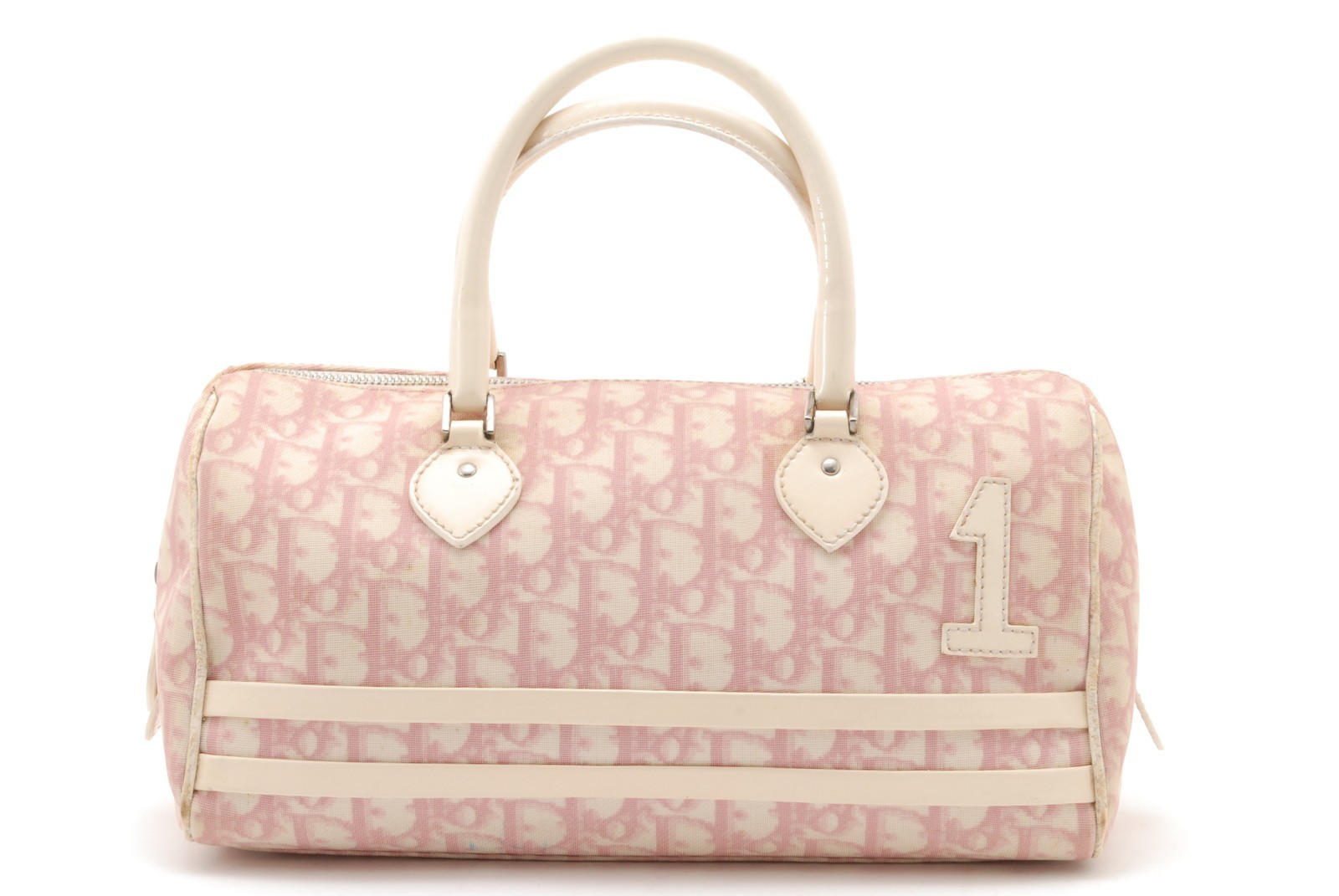 Christian Dior Hand Bag Mini Boston Trotter Flower Pink PVC