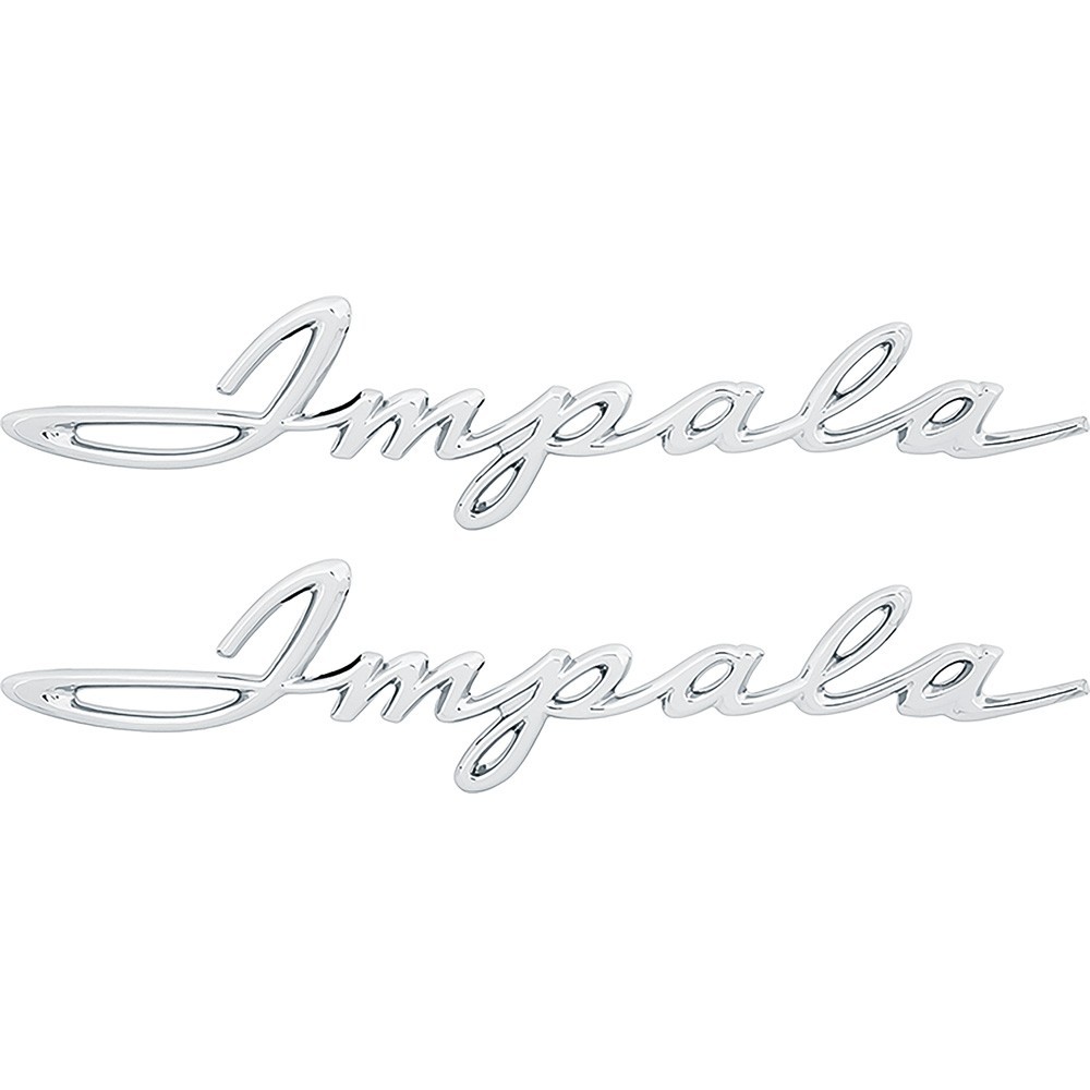 1962 62 Chevy Chevrolet Impala Rear Quarter Panel Emblems Scripts Pair 1962 62 Chevy Chevrolet Impala Rear Quarter Panel Emblems Scripts Pair