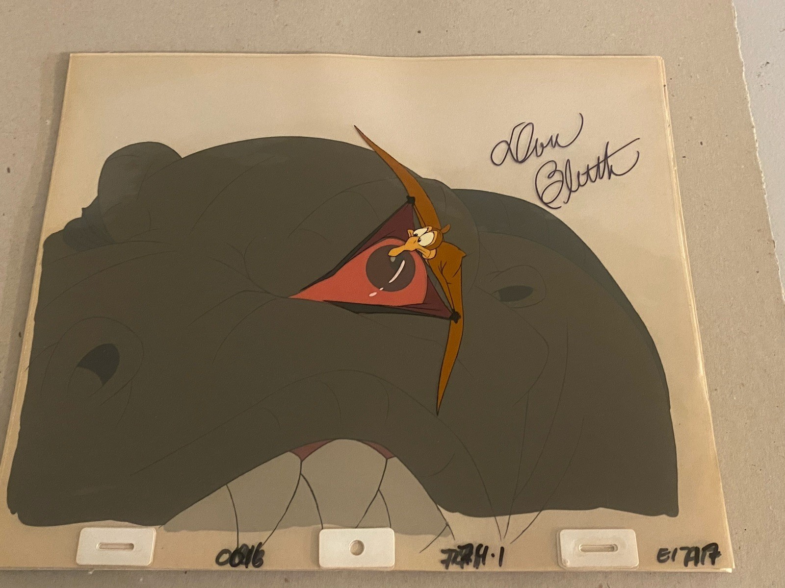 Land Before Time Original Movie Cel 1988 Signed By Don Bluth