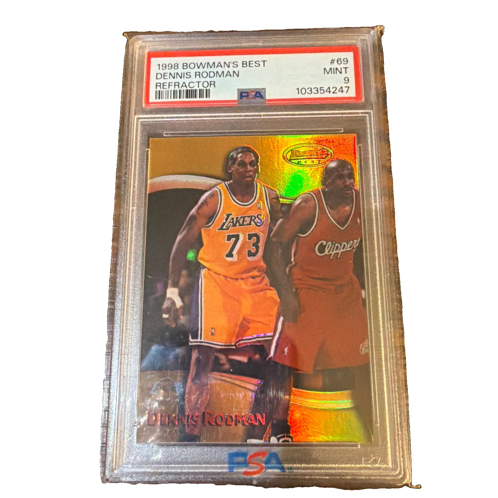1998 Bowman’s Best Dennis Rodman Refractor /400 PSA 9 pop 11 1998 Bowman’s Best Dennis Rodman Refractor /400 PSA 9 pop 11