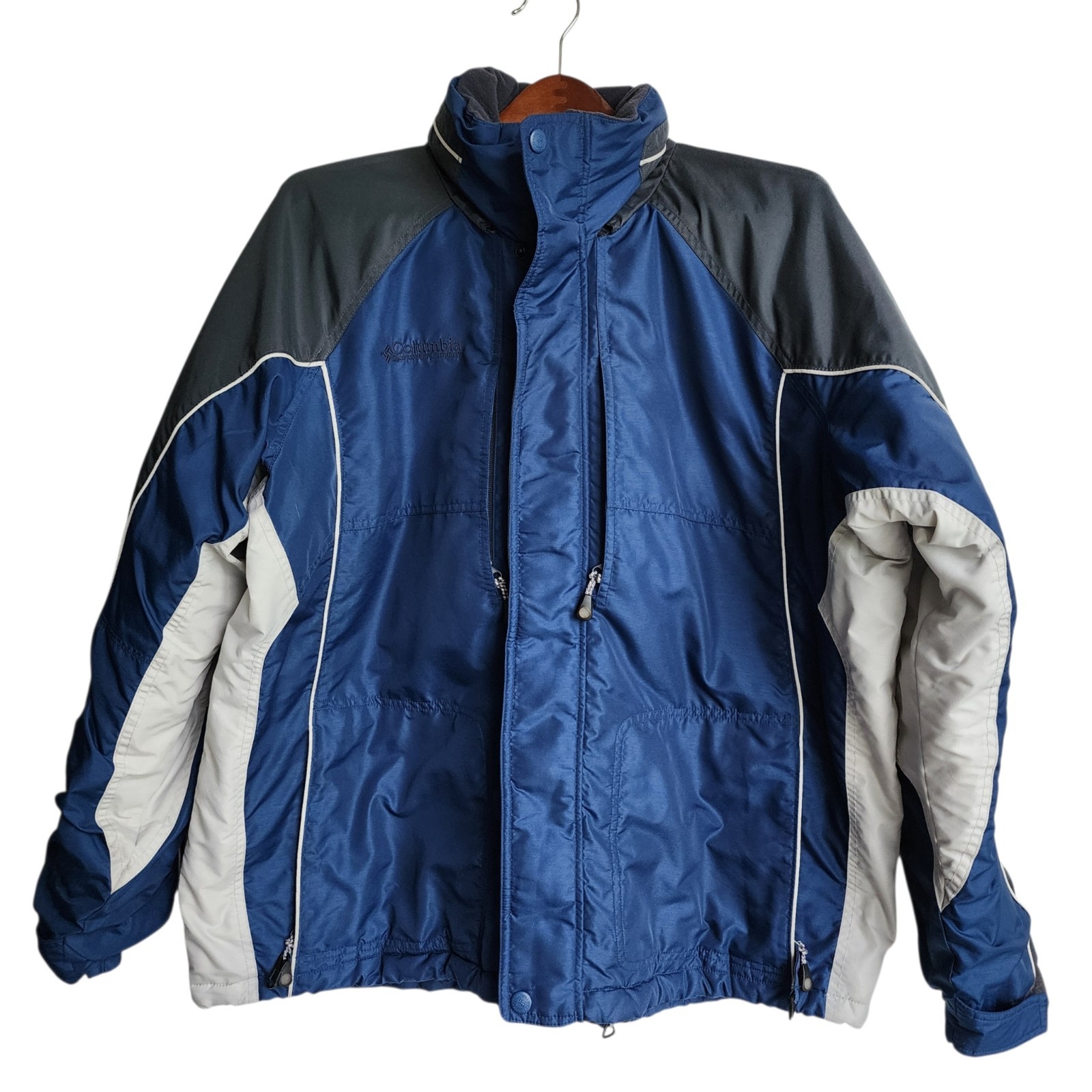 Vtg Columbia Sportswear Mens XL Winter Jacket Blue Grey Heavy Insulated Ski Coat
