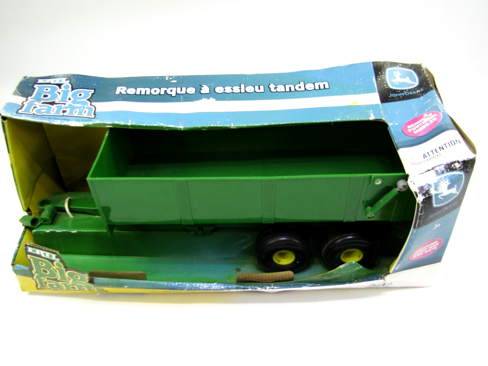 VTG Ertl Big Farm Tandem Axle Trailer John Deere Tomy Working Dump Box & Gate