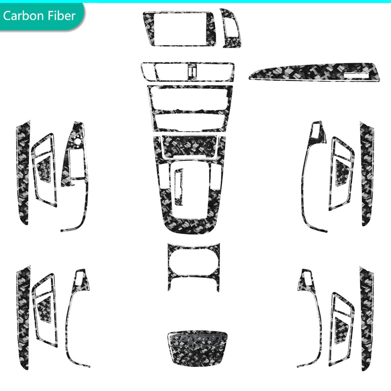 26Pcs Forged Carbon Fiber Kit Full Interior Trim For Audi Q5 SQ5 8R Q7 SQ7 08-18