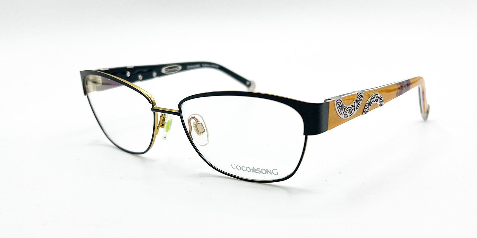 NEW COCO SONG STORM WARNING COL.1 BLACK ORANGE AUTHENTIC EYEGLASSES 55-15