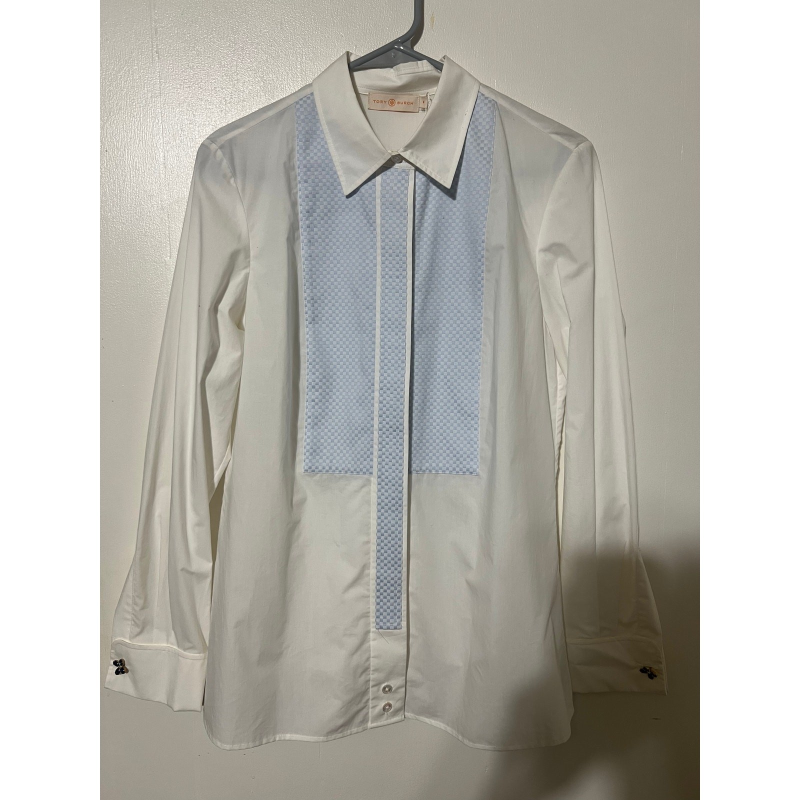 Tory Burch Printed 100% Cotton Button Down