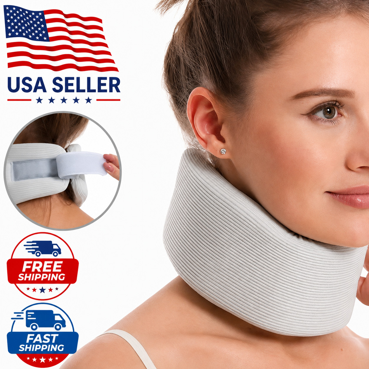 1PC 2PC Adjustable Cervical Neck Brace Soft Sponge Neck Support Collar Sleep 1PC 2PC Adjustable Cervical Neck Brace Soft Sponge Neck Support Collar Sleep