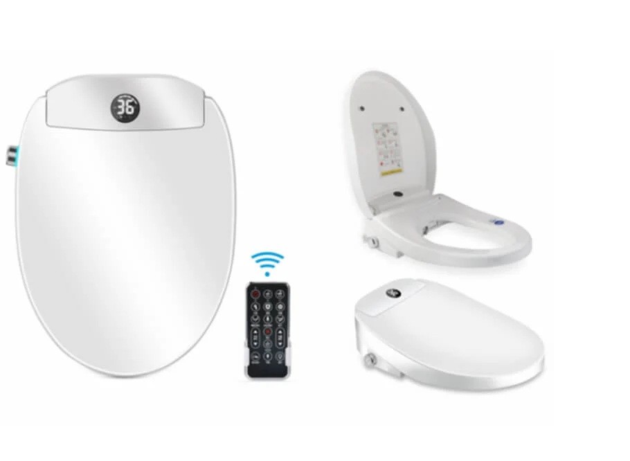Smart Bidet Toilet Automatic Seat Heated Seat, Dryer & Remote , Self Open