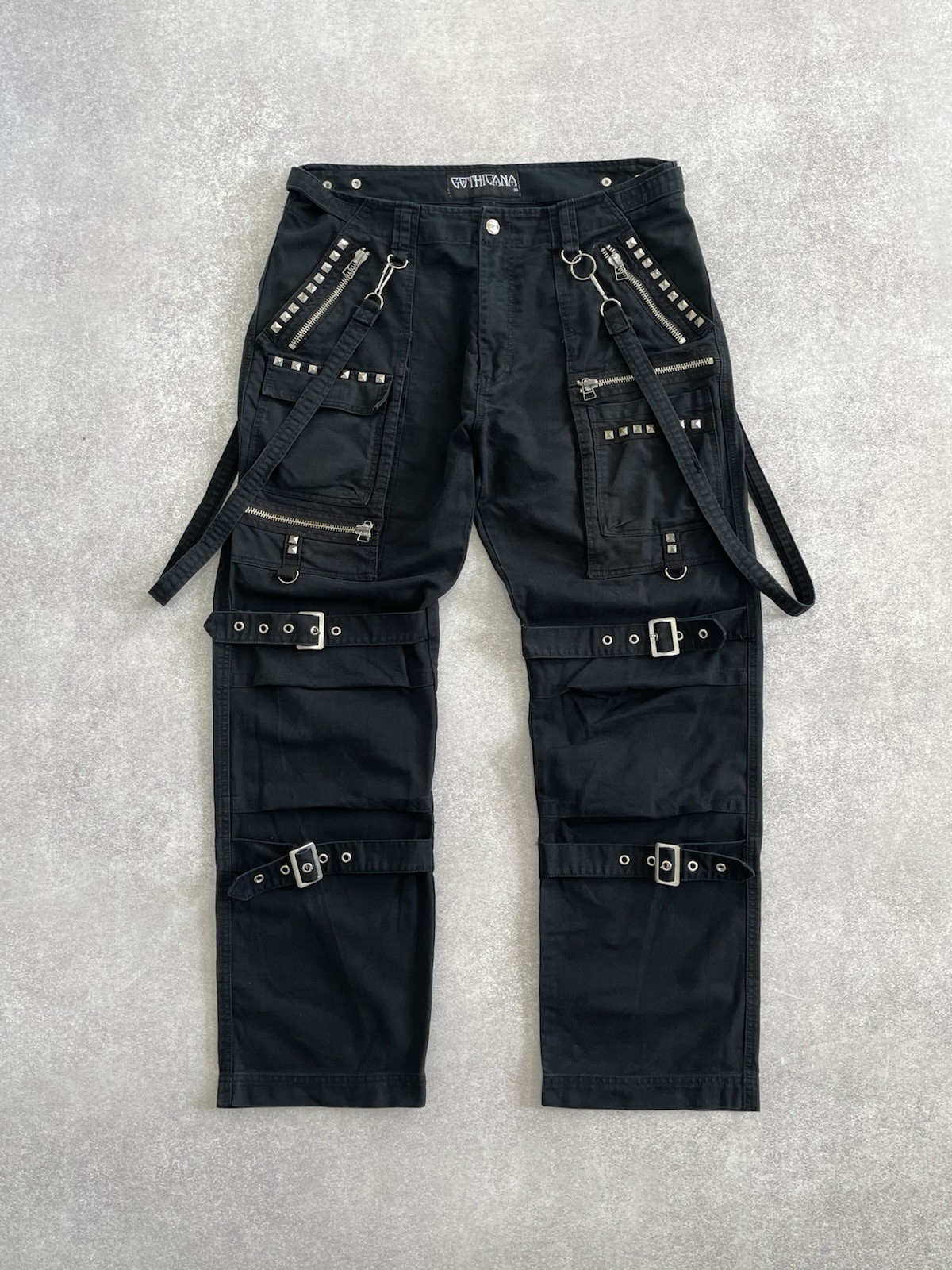90\'s Gothicana by EMP Studded Punk Style Y2k Baggy Bondage Rave Pants Men\'s 36