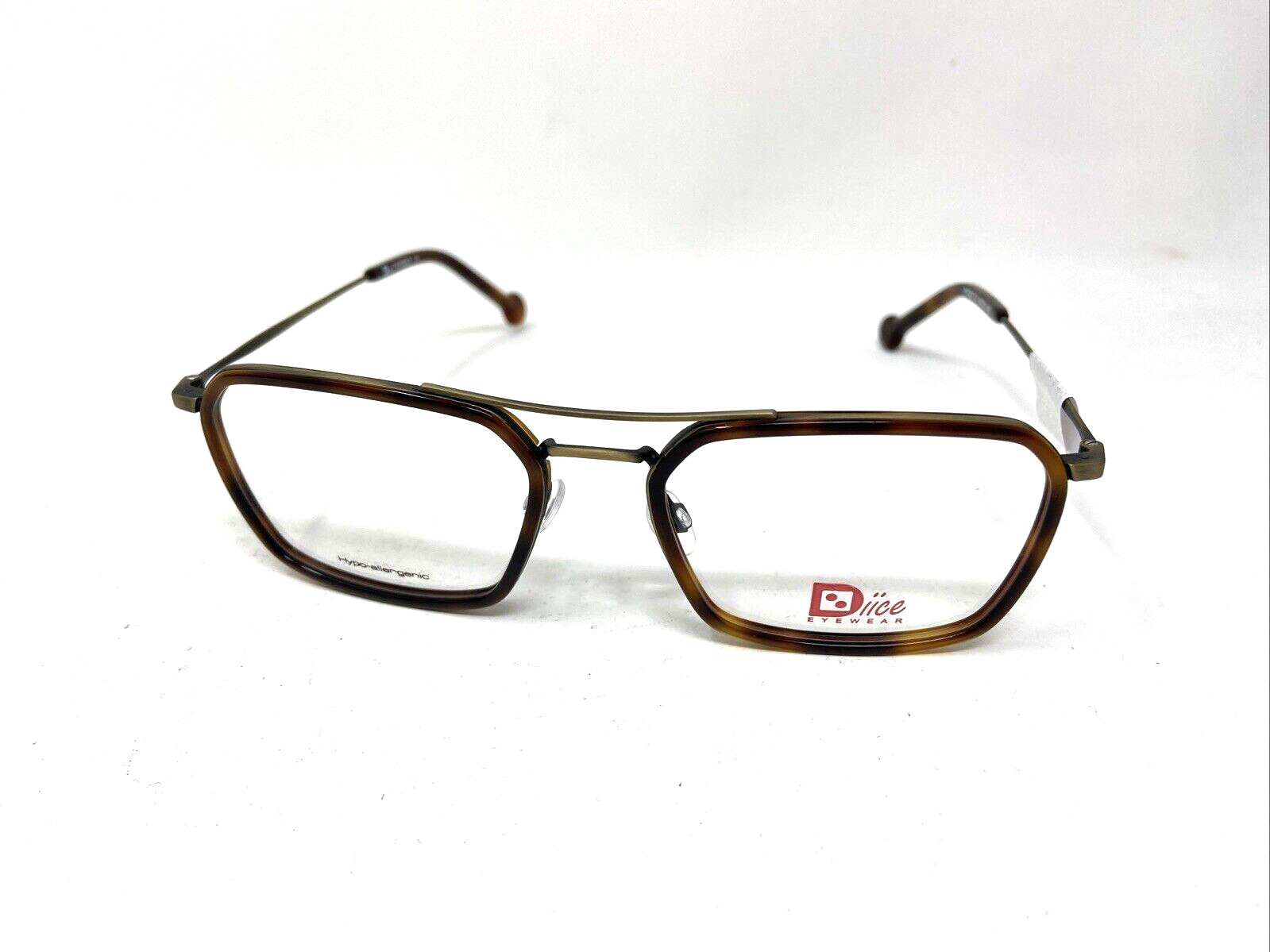 DIICE HYPOALLERGENIC EYEWEAR PAYOUT C1 54-18-145 TORTOISE GOLD EYEGLASSES H231
