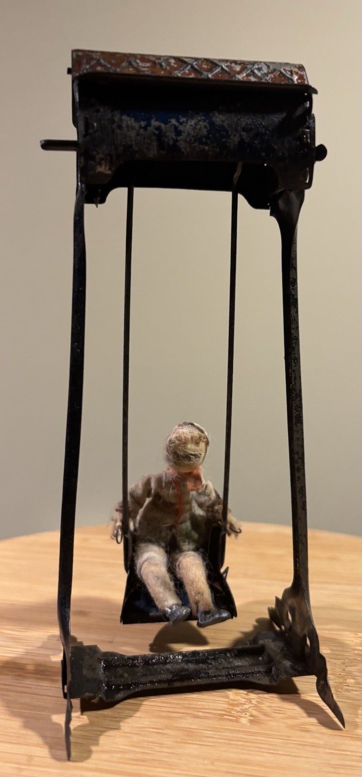 Early Lehmann Tin Wind Up Swing Toy Germany c1890s Still Works Original Paint Early Lehmann Tin Wind Up Swing Toy Germany c1890s Still Works Original Paint