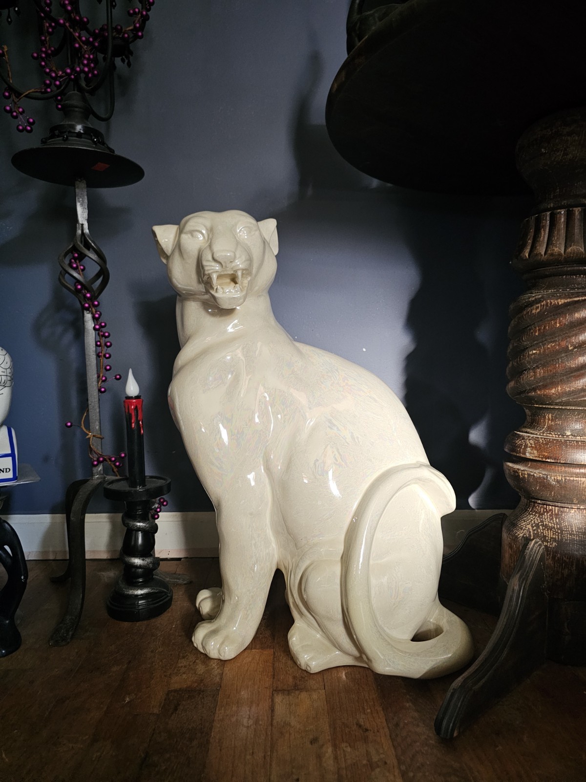 Vintage 80s Spectral Glaze #300 Pearl Ceramic Panther 22