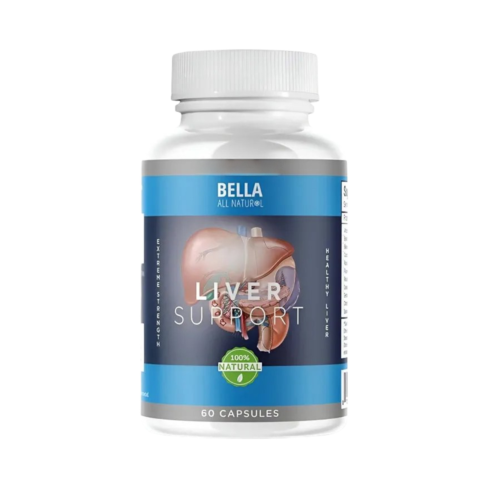 Bella All Natural Liver Support - Supports Healthy Liver - 60 Caps