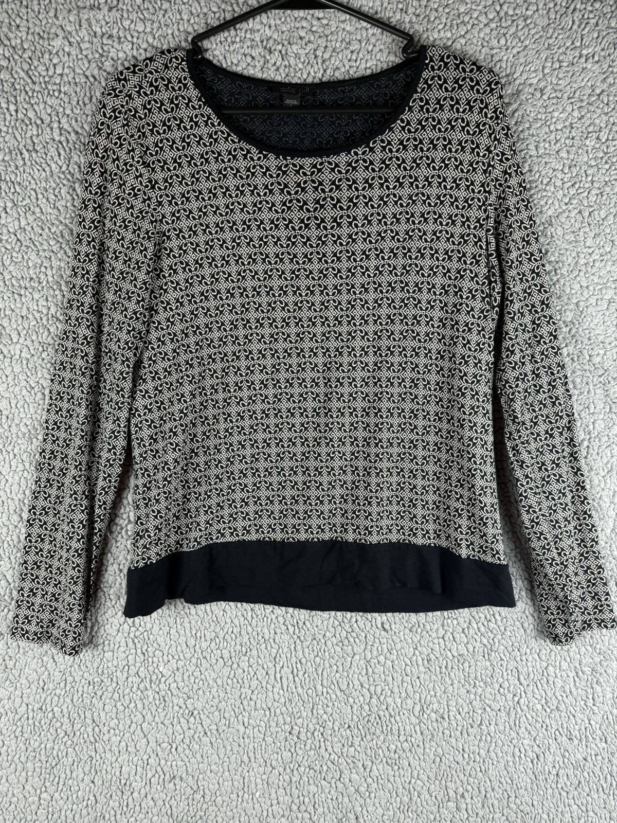 J.Jill Wearever Collection Tunic Top Size Small P Black Geo Print Layered J.Jill Wearever Collection Tunic Top Size Small P Black Geo Print Layered