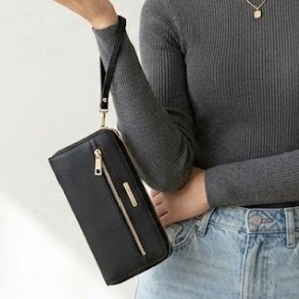 NWT Travelon RFID Security Wristlet Wallet - Anti-Theft Travel Clutch Black