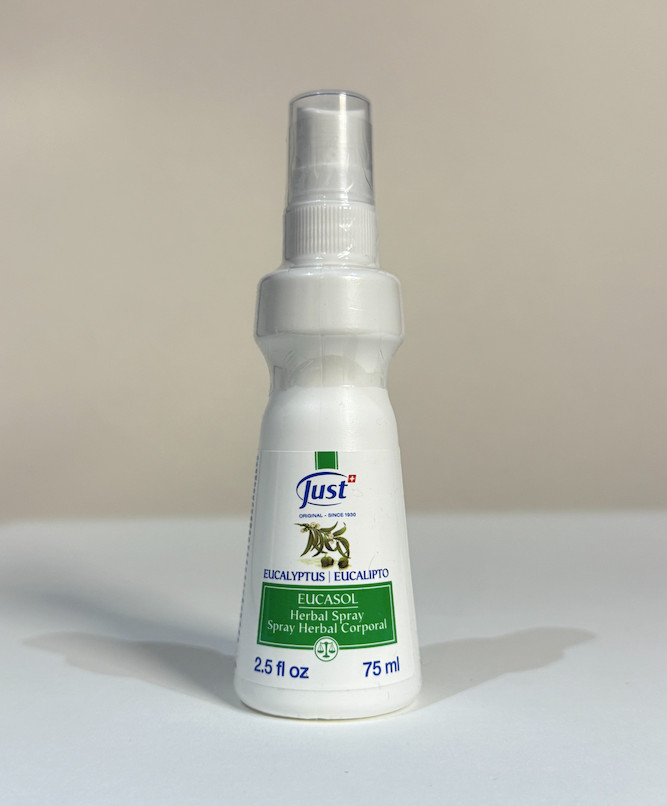 Swiss JUST Eucasol Spray Herbal Corporal 2.5fl oz 75ml Eucalipto Eucalyptus
