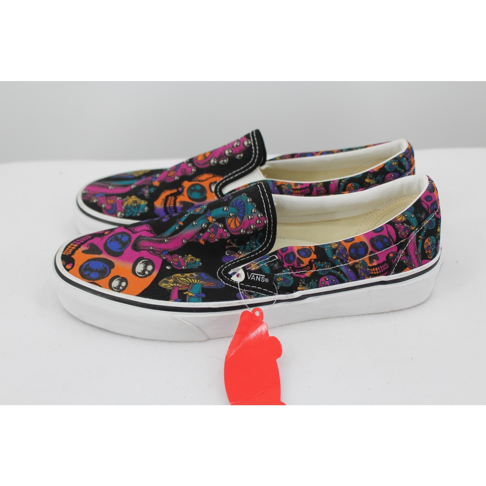 Vans Slip On Mushroom Skull Trippy Drip Psychedelic Mens 8 Womens 9.5 NEW