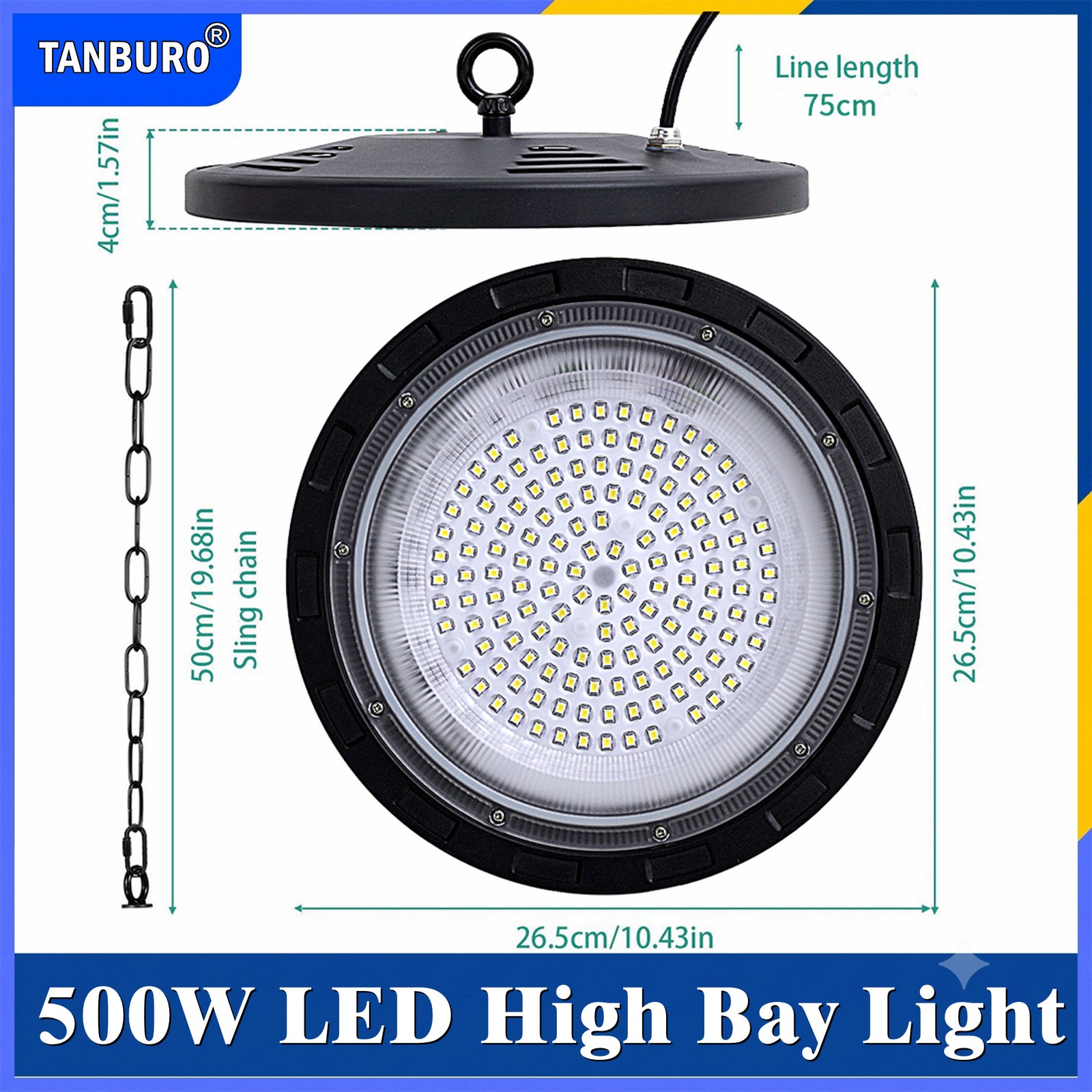 10 Pack 500W UFO Led High Bay Light Commercial Industrial Factory Led Shop Light