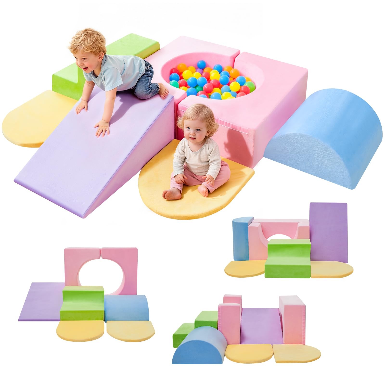 IFNOW Soft Toddler Climbing Toys Indoor, Baby Play Foam Blocks for 1-3