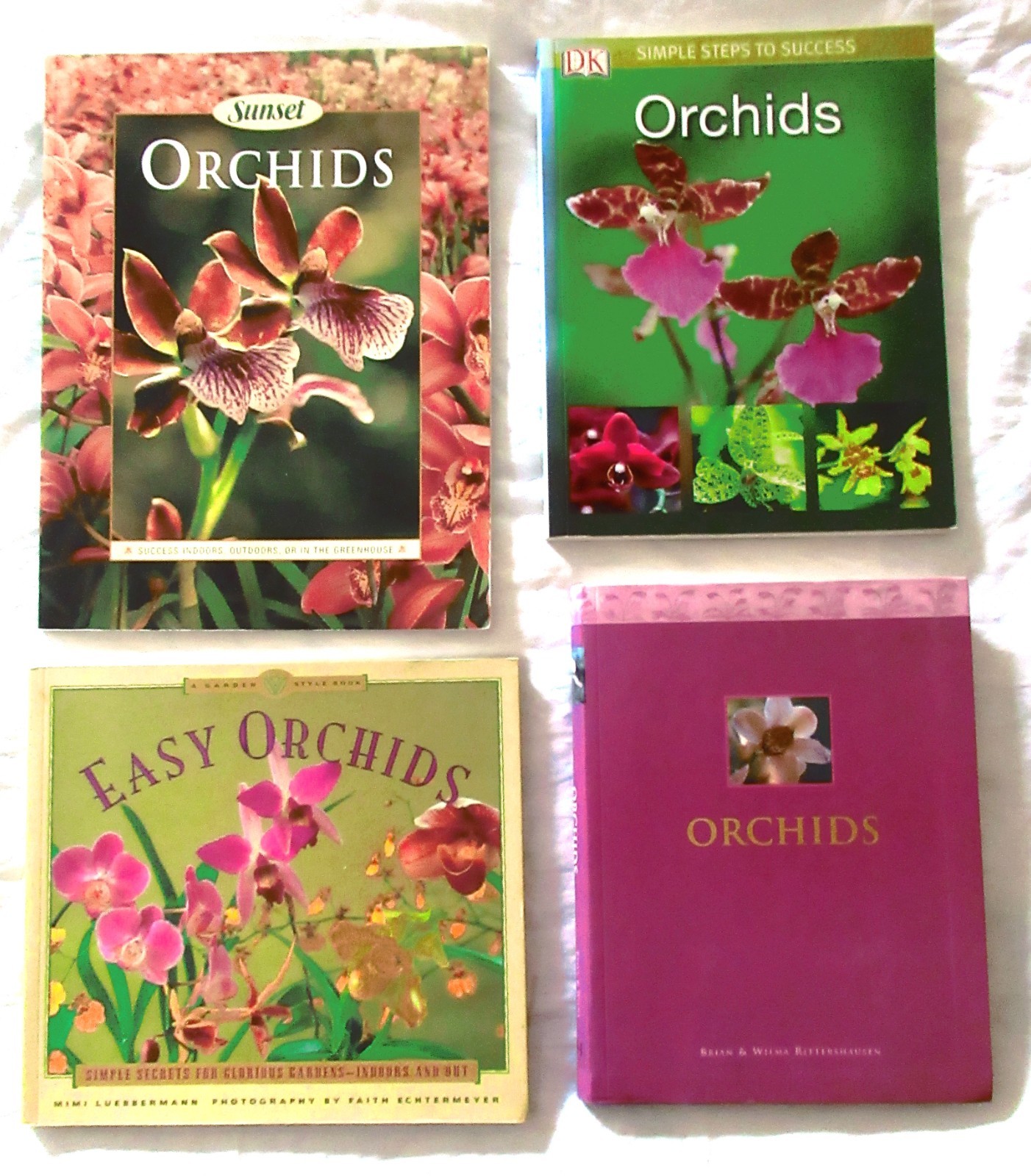 4 Books ORCHIDS Sunset, ORCHIDS Johnson DK, EASY ORCHIDS  Luebbermann, ORCHIDS