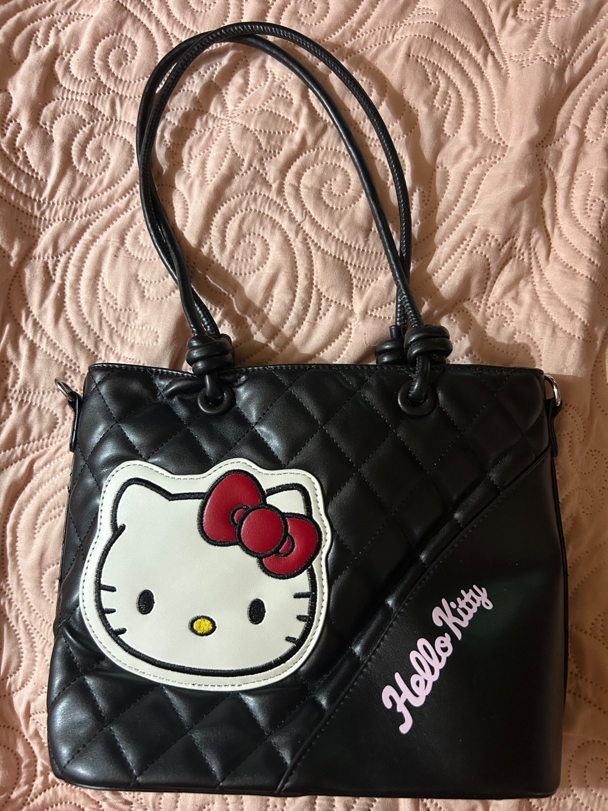 RARE Import Authentic Sanrio x TOUTOU Hello Kitty Quilted Tote Bag + Original D
