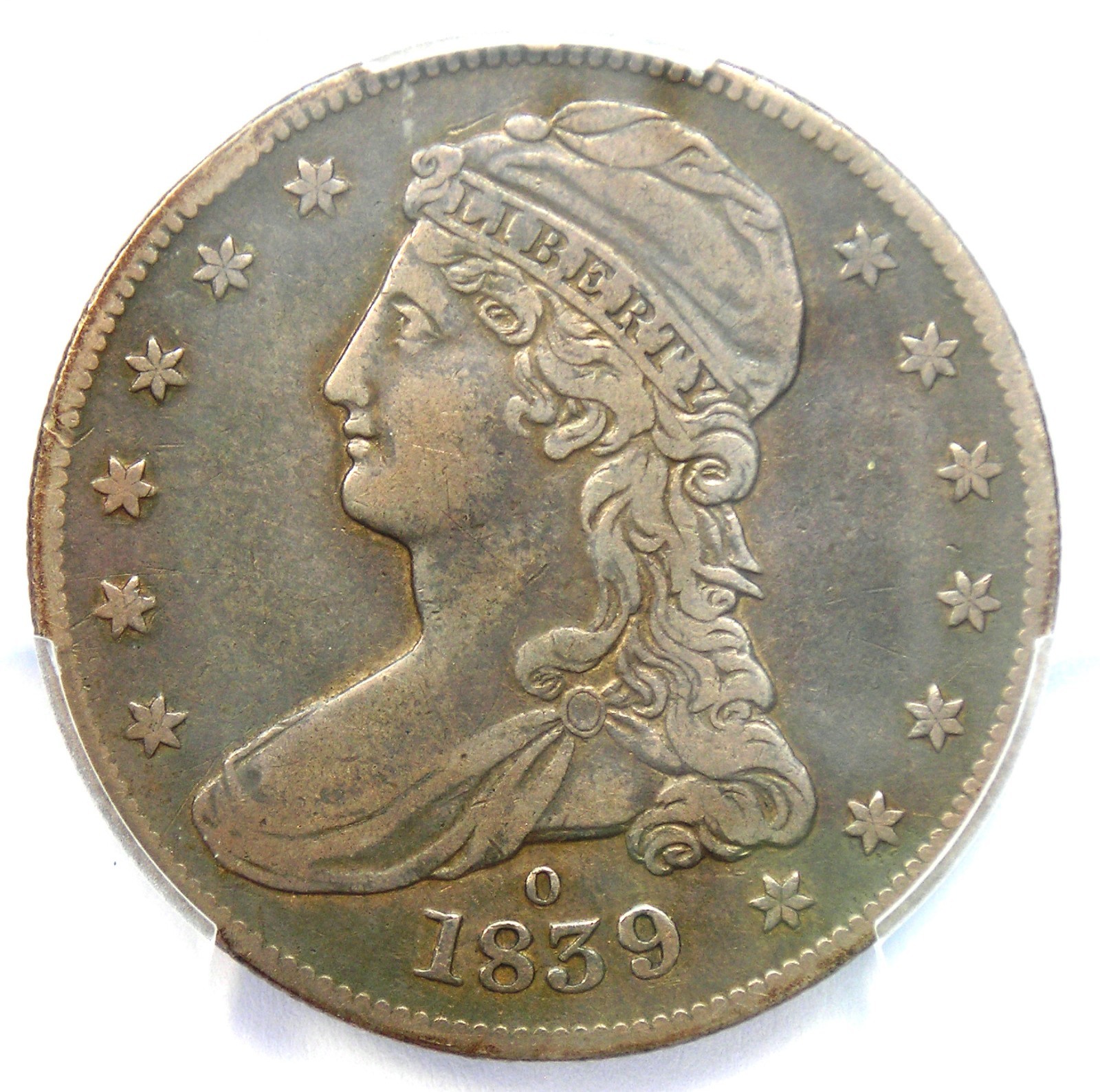 1839-O Capped Bust Half Dollar 50C Coin. Certified PCGS VF Details - Rare Date