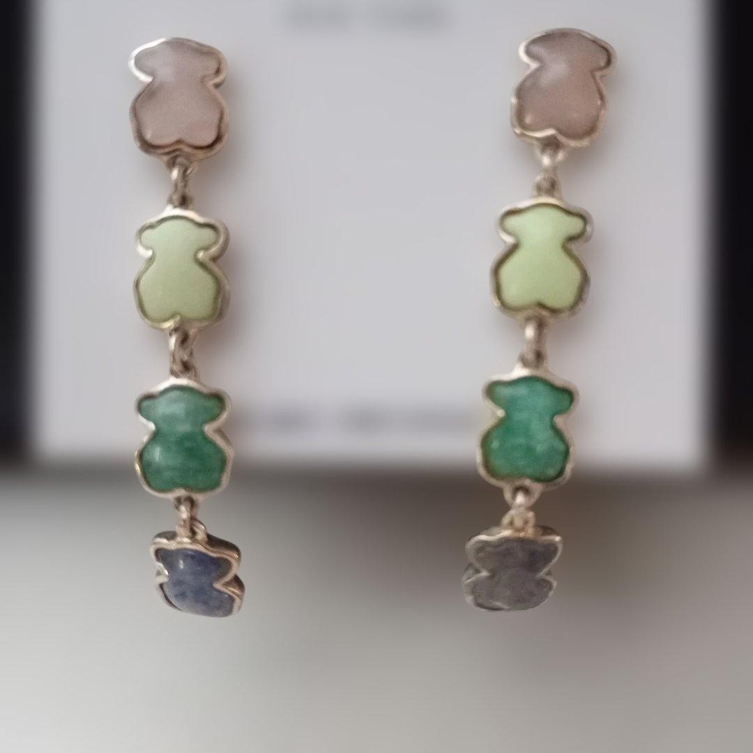 TOUS Multicolor Bear Motif Drop Earrings in Silver 925 Accessories H400 TOUS Multicolor Bear Motif Drop Earrings in Silver 925 Accessories H400