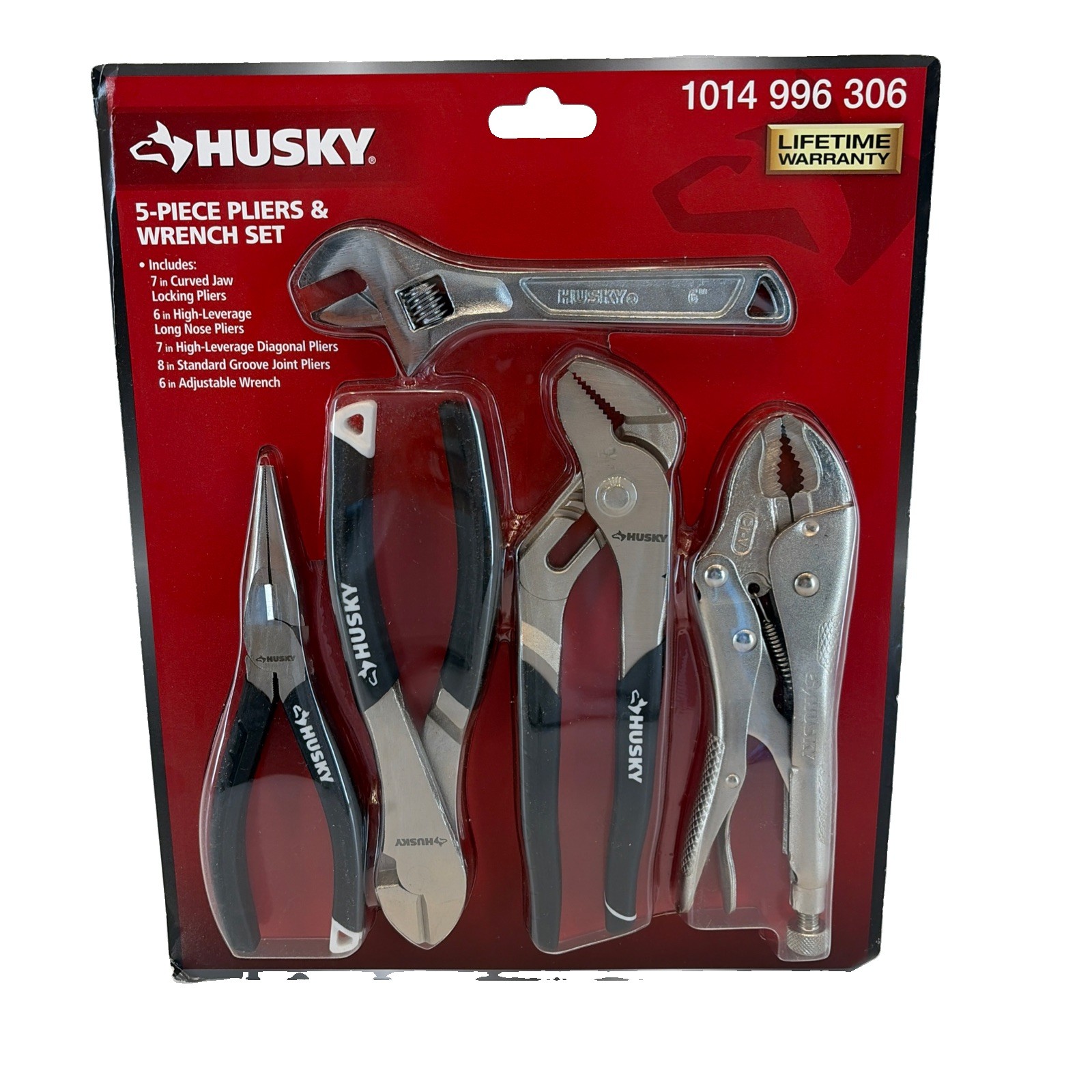 Husky 5 Piece Pliers & Wrench Set