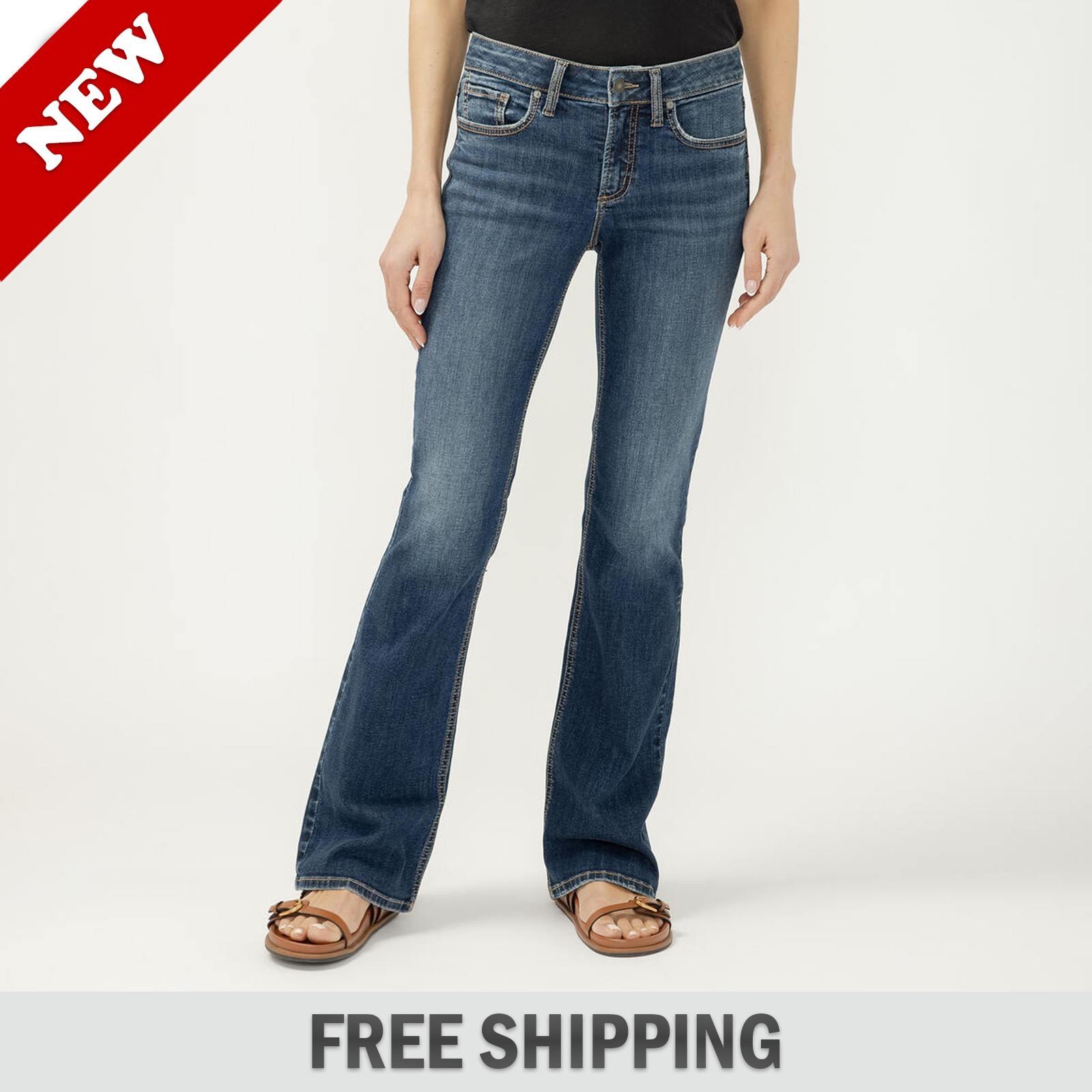 Silver Jeans Co Womens Suki Mid Rise Bootcut Jeans Georgia / FULL SIZE - NEW