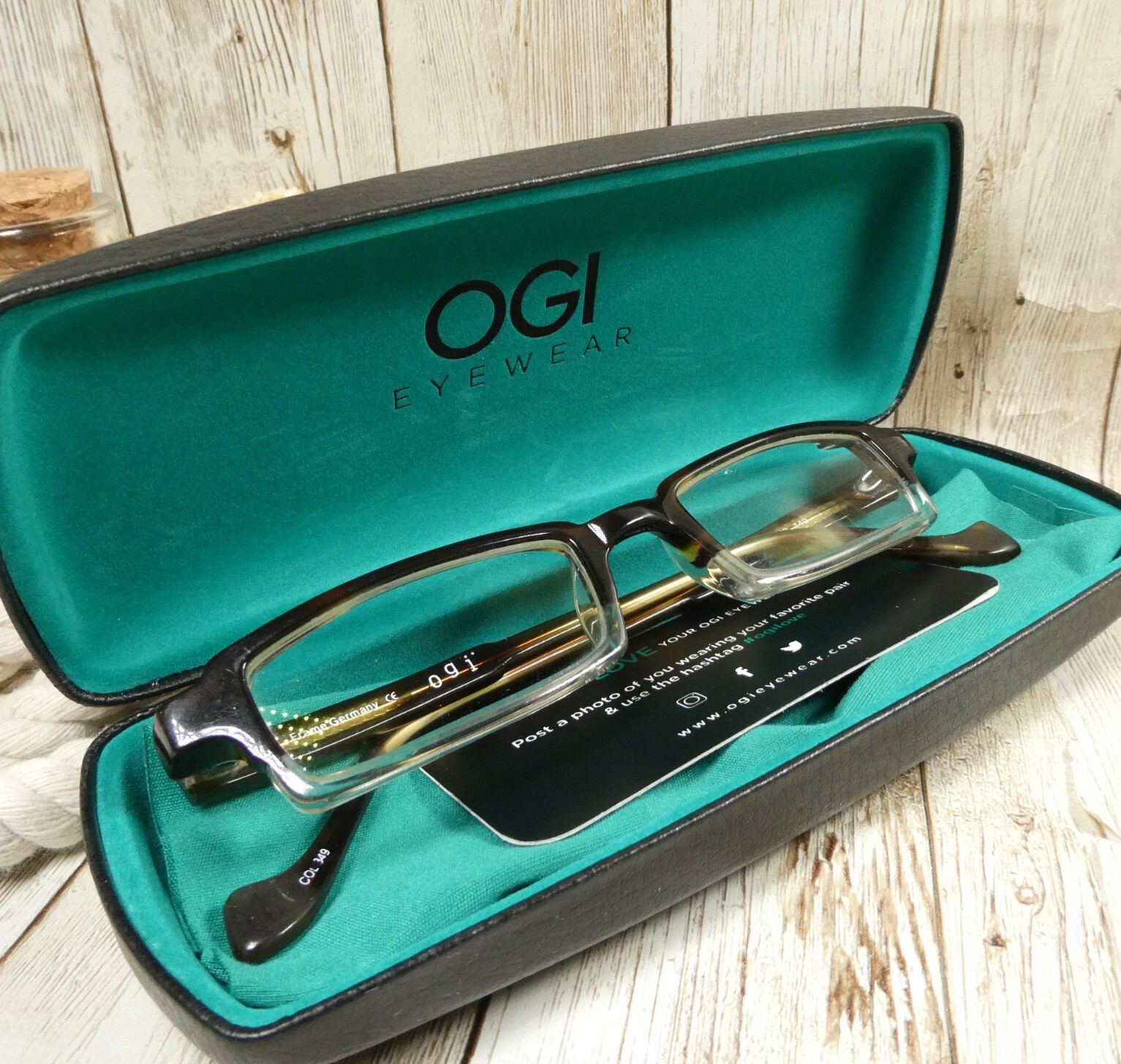 OGI Womens Brown Clear Rectangular Eyeglass Frames MOD.7126 48-19-140 Germany OGI Womens Brown Clear Rectangular Eyeglass Frames MOD.7126 48-19-140 Germany