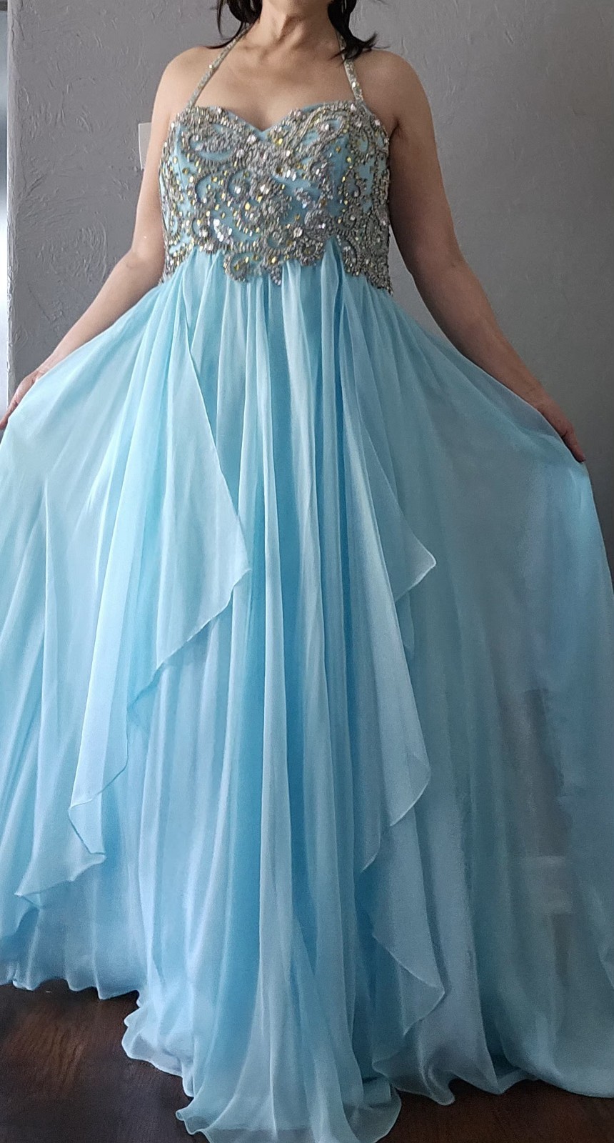 Sherri Hill dress 14 aqua blue