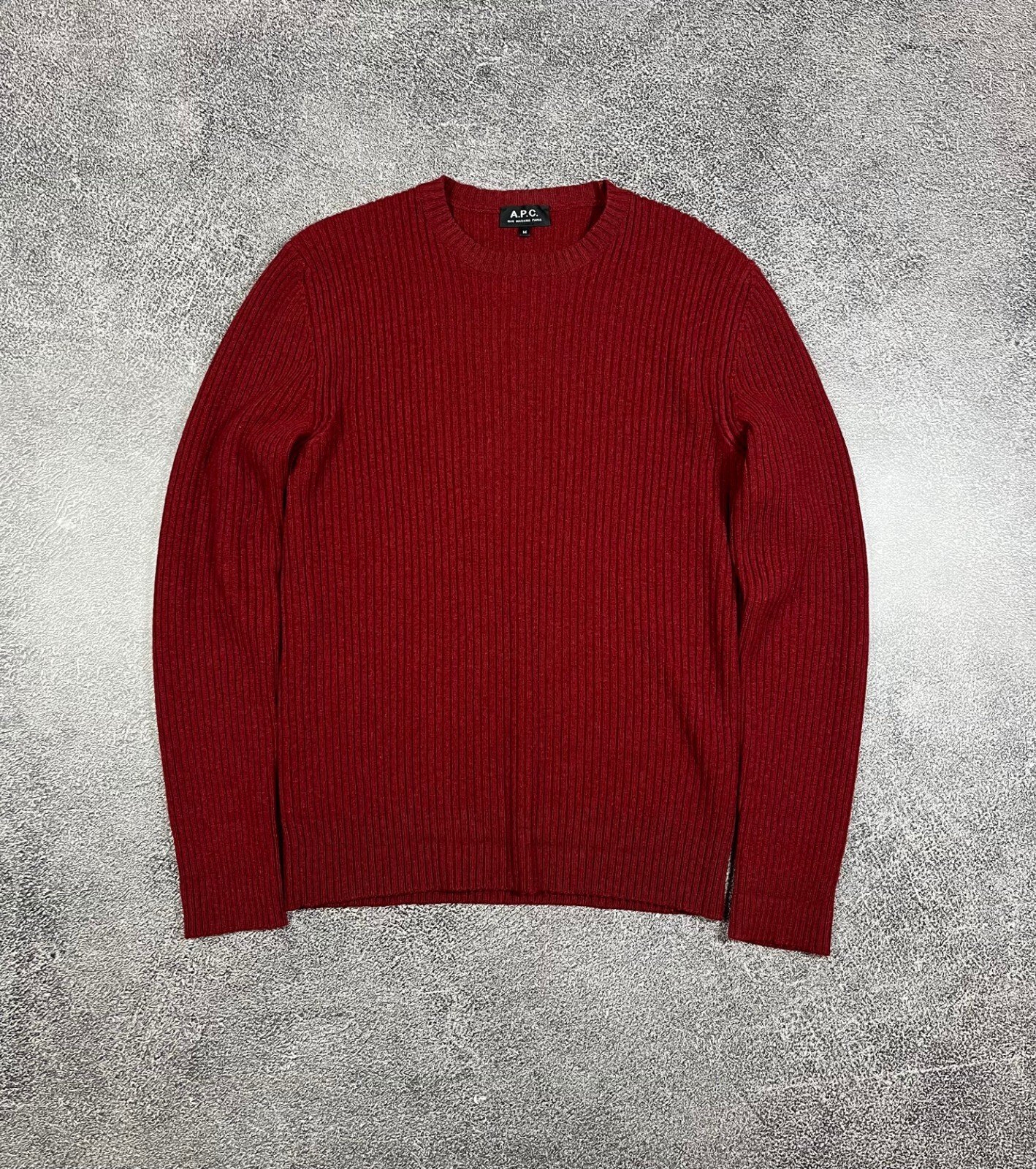 A.P.C Pullover Sweater Jumper Ribbed Wool Mens  Size M