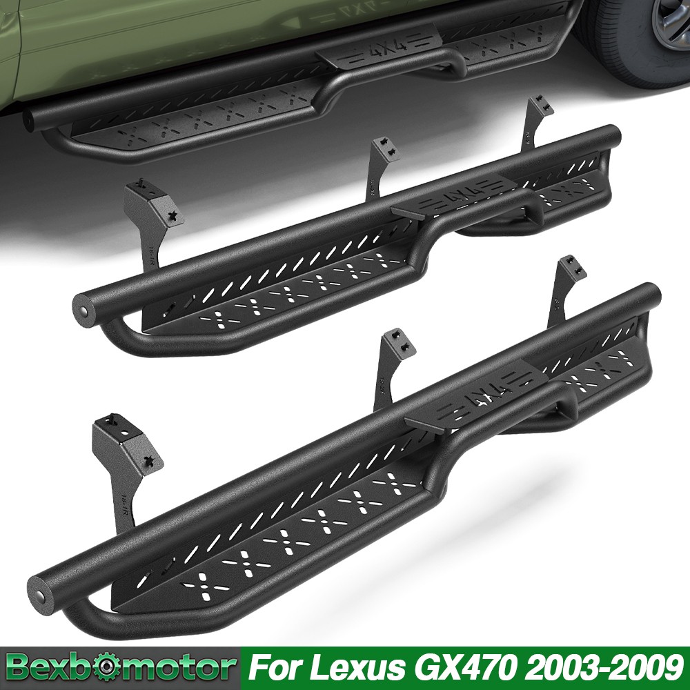 2x For 2003-2009 Lexus GX470 Steel Black Running Boards Side Step Nerf Bar