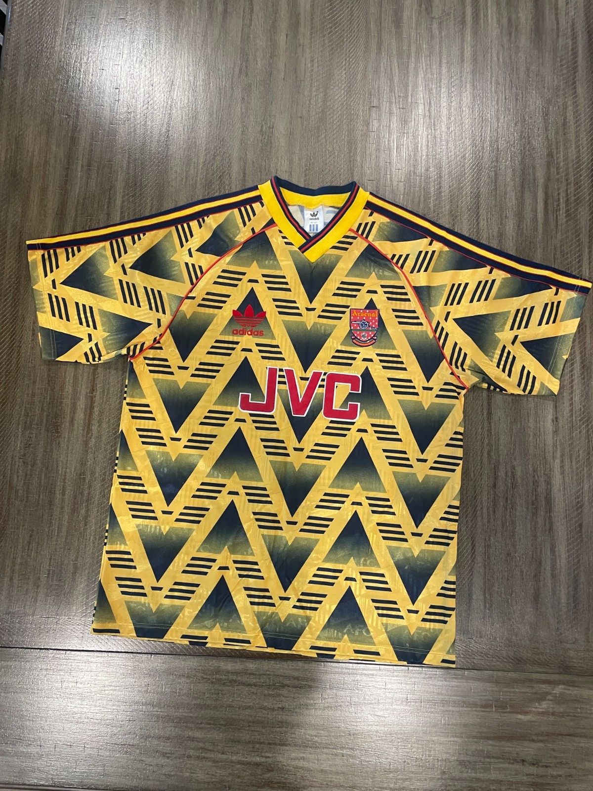 ARSENAL AWAY FOOTBALL SHIRT JERSEY 1991-1993 BRUISED BANANA SIZES L 40 to 42