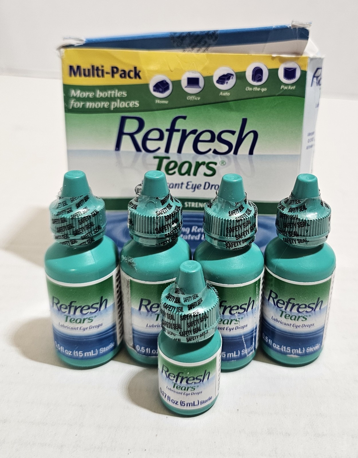 REFRESH TEARS Lubricant Eye Drops MULTI-PACK 4 plus BONUS Bottle Moisture Dry