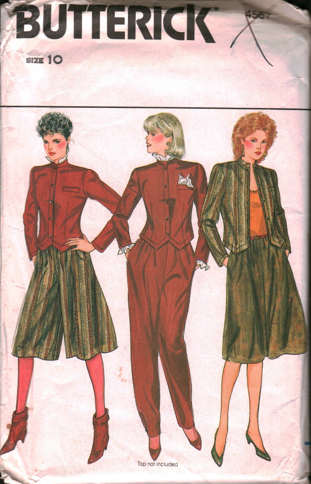 4567 Vintage Butterick SEWING Pattern Misses 1970s Jacket Skirt Pants Culottes