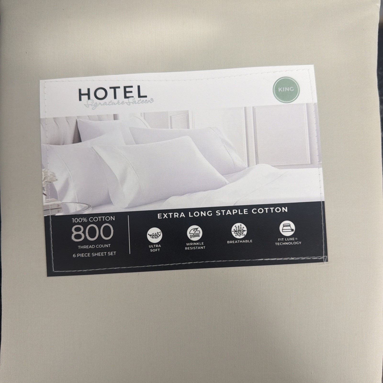 Hotel Signature 800 Thread Count Cotton 6-piece Sheet Set Beige