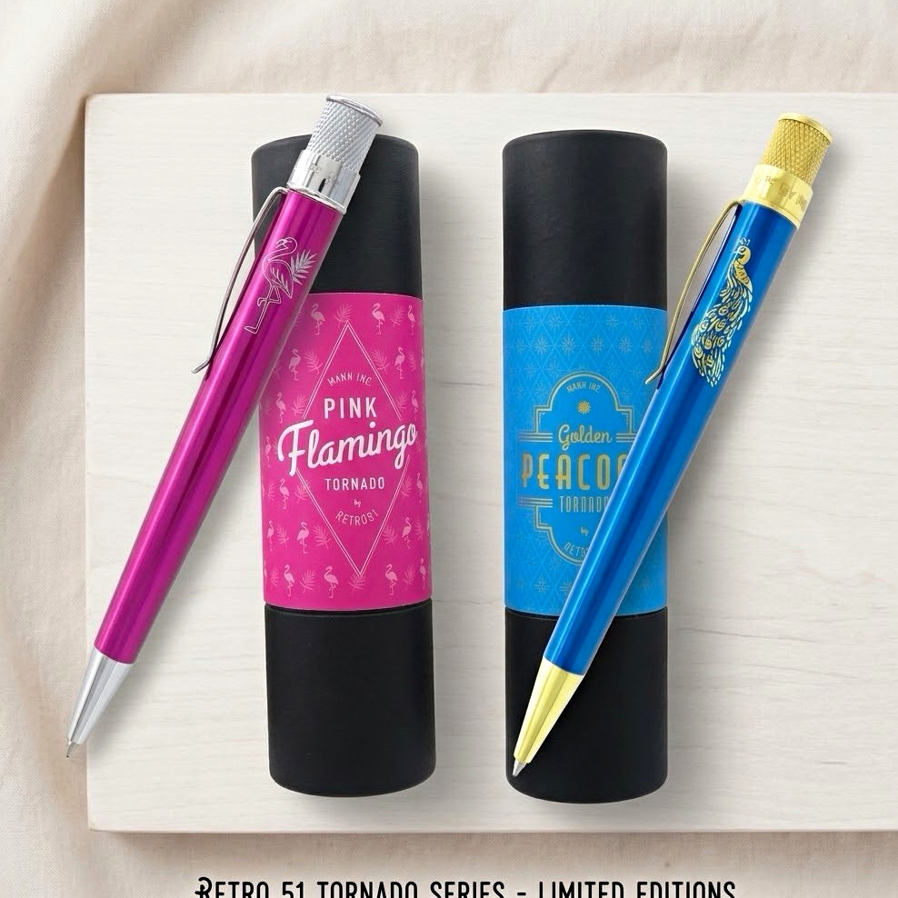TWO PEN SET - Retro 51 × Mann Inc. Golden Peacock + Pink Flamingo  Collectors