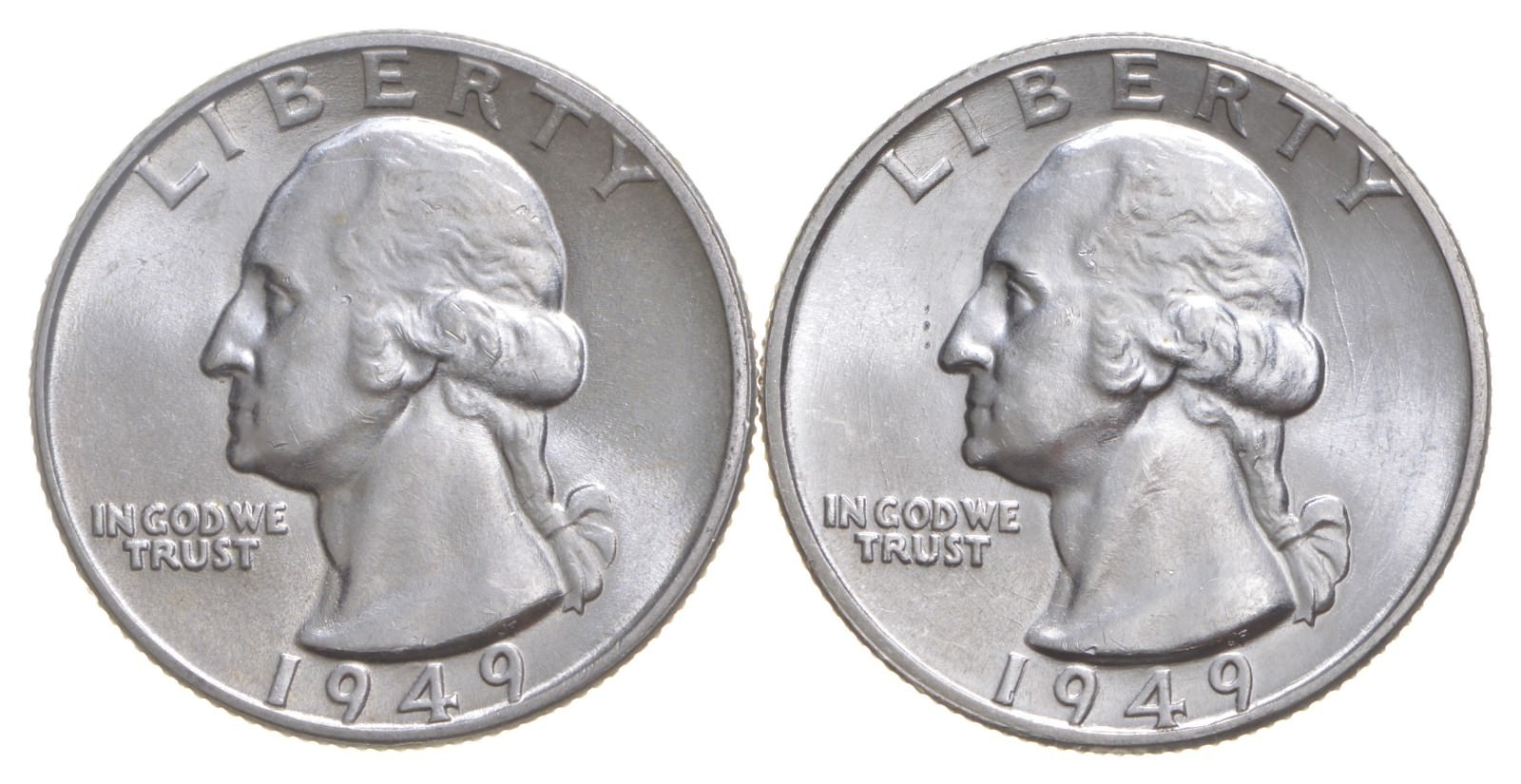 Choice Unc 1949 P+D Washington Quarter Gem BU Collection Lot Set