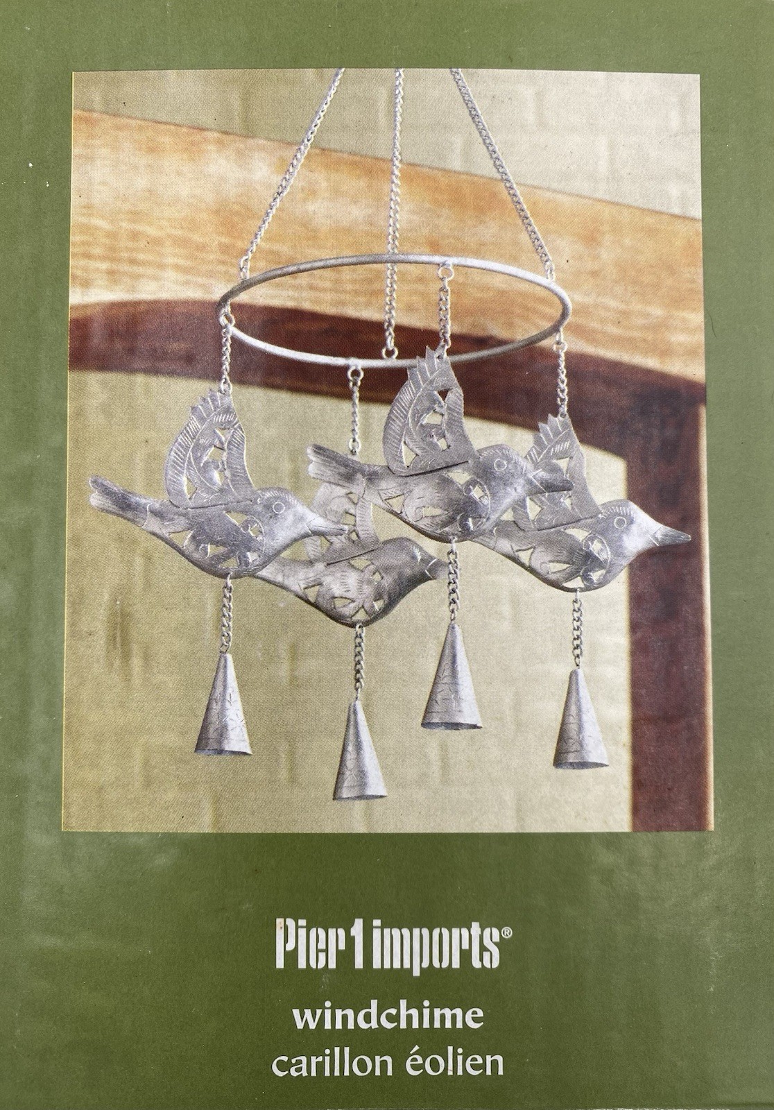 NEW Pier 1 Imports 19” BIRDS WIND CHIME Indoor/Outdoor Metal Doves & Bells. NEW Pier 1 Imports 19” BIRDS WIND CHIME Indoor/Outdoor Metal Doves & Bells.