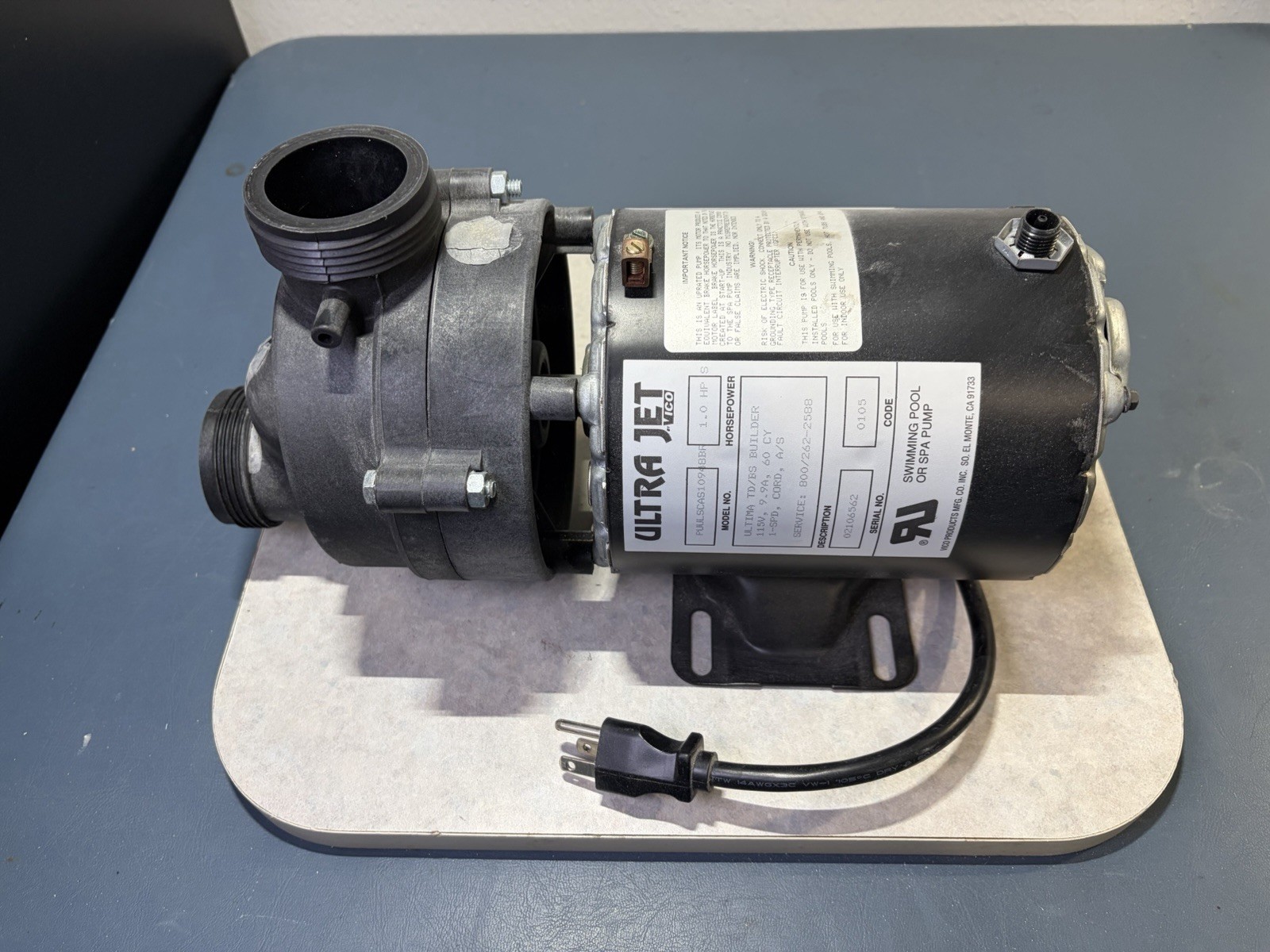 Sundance Spas Sentry 800/ 262-2588 Ultra Jet Water Pump GE Motor 5KH36JN3632BX
