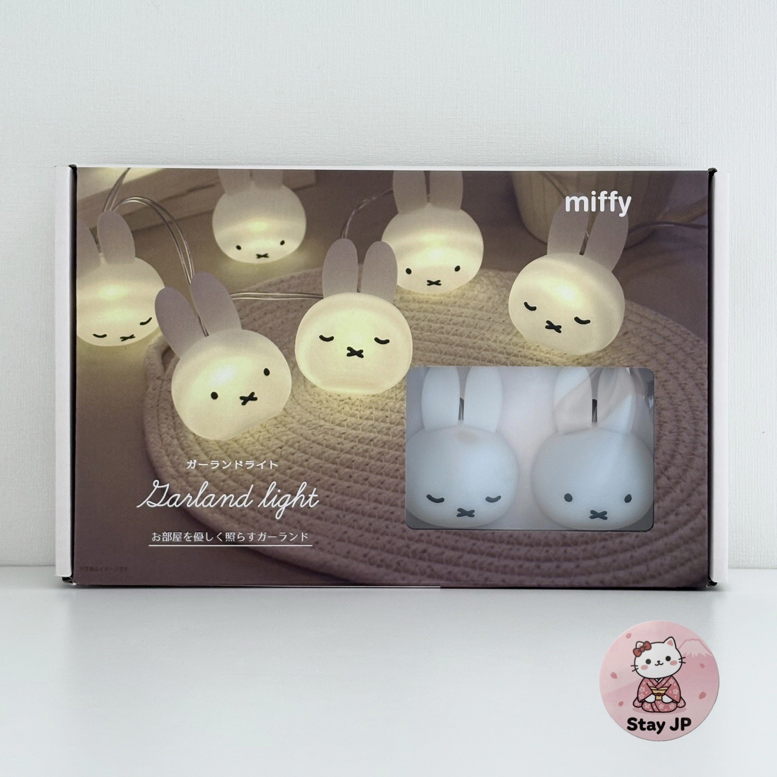 Miffy Face Garland Light 8 LED USB Silicone Cozy Room Decor Sleepy Face Japan Ne