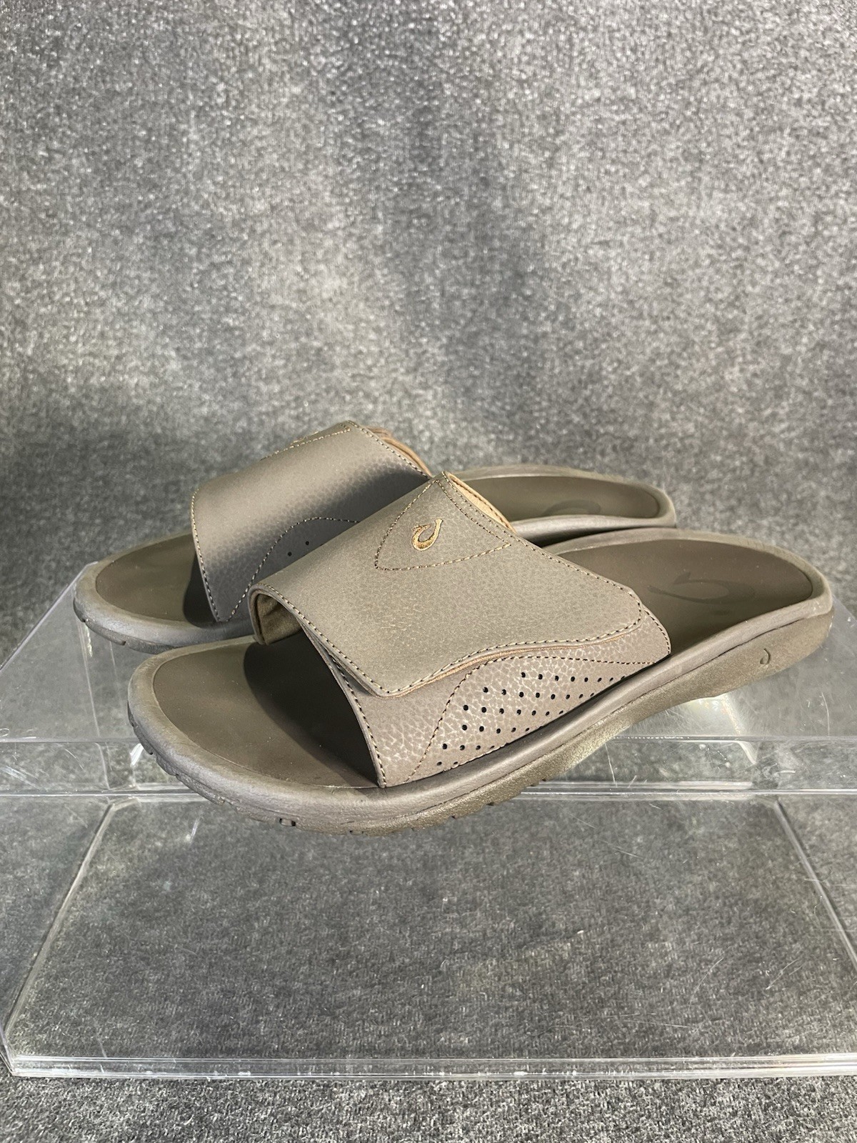 OluKai Nalu Slide Mens US 11 EU 44 Brown Synthetic Slide Sandal Rubber Sole