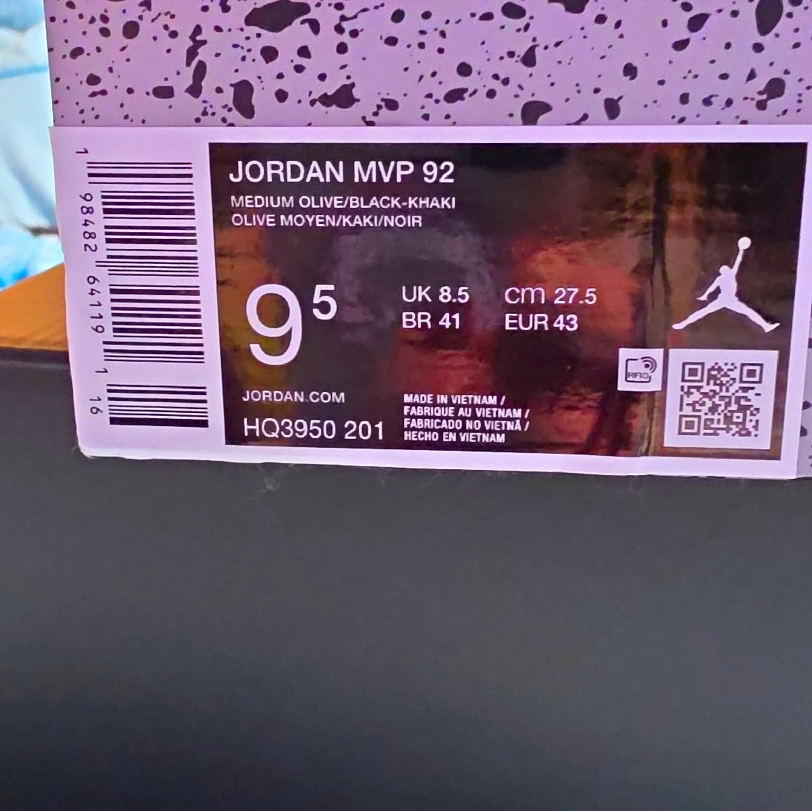 Jordan Air Jordan MVP 92 Medium Olive/Black/Khaki Low Top Lace Up HQ3950-201