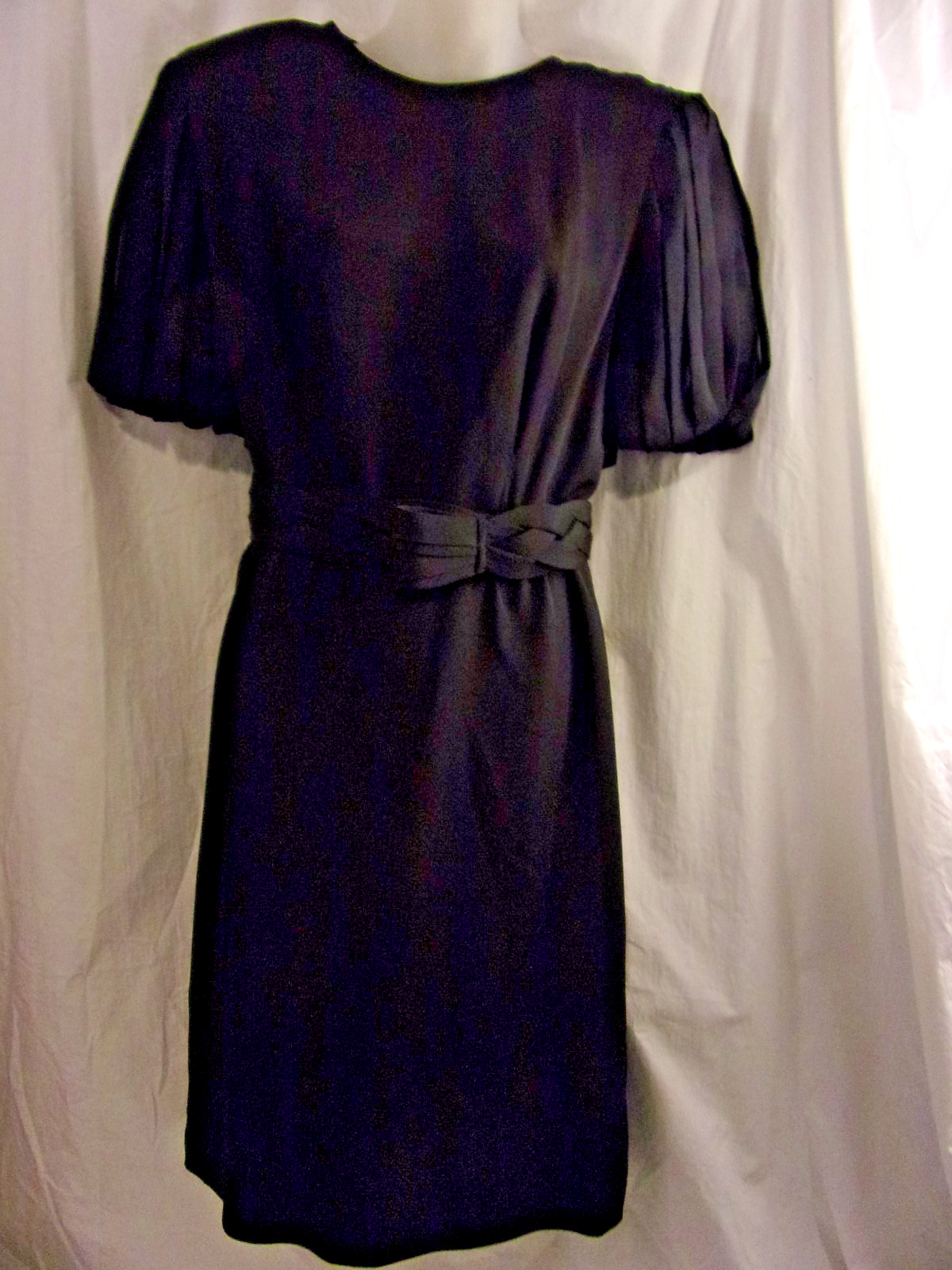 Vintage Mignon Black Silk Blend Ribbon Top Back & Sleeve Dress 10 Lovely Vintage Mignon Black Silk Blend Ribbon Top Back & Sleeve Dress 10 Lovely