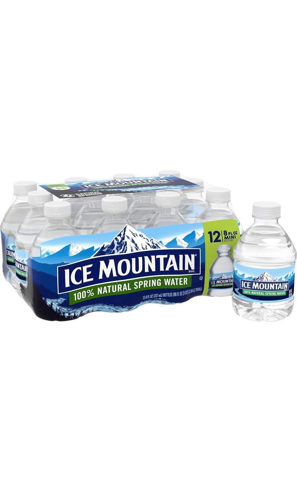 Ice Mountain 100% Natural Spring Water, 8-Ounce (12 Pack)