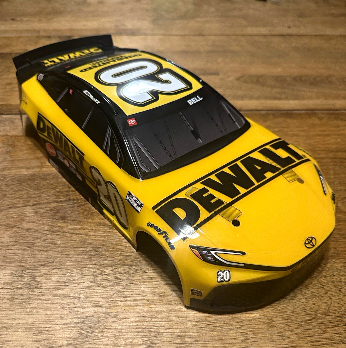 New 1/12 Losi NASCAR Christopher Bell #20 Dewalt Toyota Camry Body Shell New 1/12 Losi NASCAR Christopher Bell #20 Dewalt Toyota Camry Body Shell